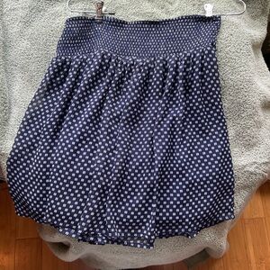Old Navy Dark Blue Mini Skirt with White Dots